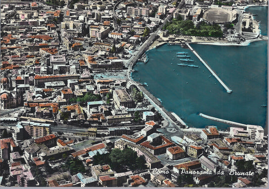 COMO - PANORAMA DA BRUNATE - V 1957 - FG - ACQUERELLATA
