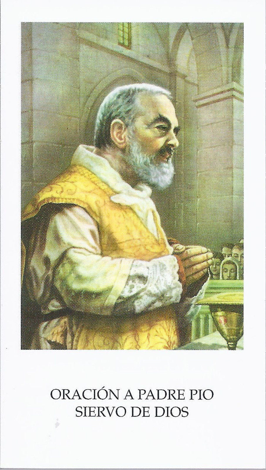 ORACION A PADRE PIO SIERVO DE DIOS - SANTINO - HOLY CARD - s