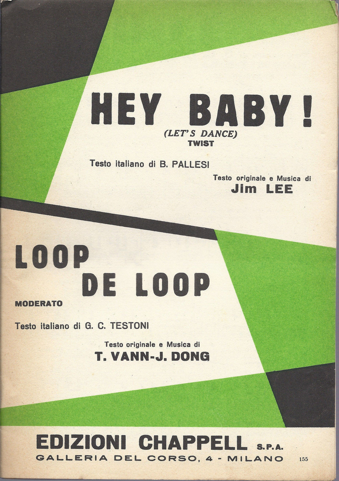 HEY BABY! ( Let's dance )  Jim Lee - LOOP DE LOOP  T. Vann, J. Dong # SPARTITO