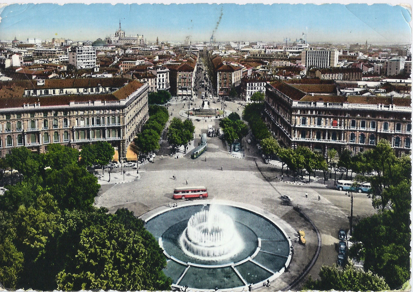 MILANO - PANORAMA DAL CASTELLO - V 1957 - FG - animata  Tram