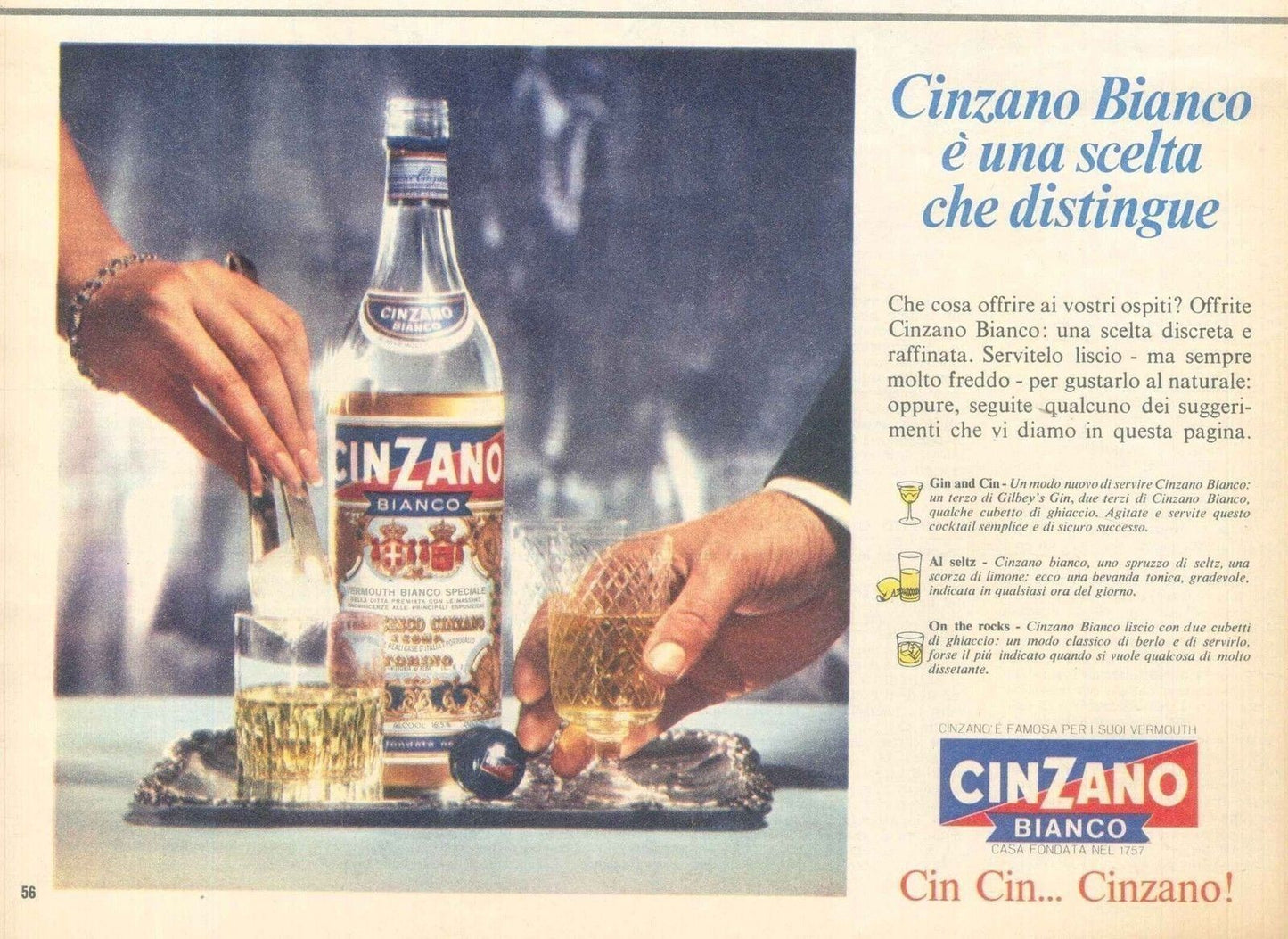 CINZANO BIANCO E' UNA SCETA CHE DISTINGUE - ADVERTISING