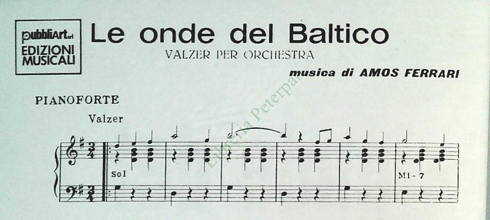 LE ONDE DEL BALTICO.valzer - LA TROTTOLA.polka - SPARTITO-SHEET MUSIC