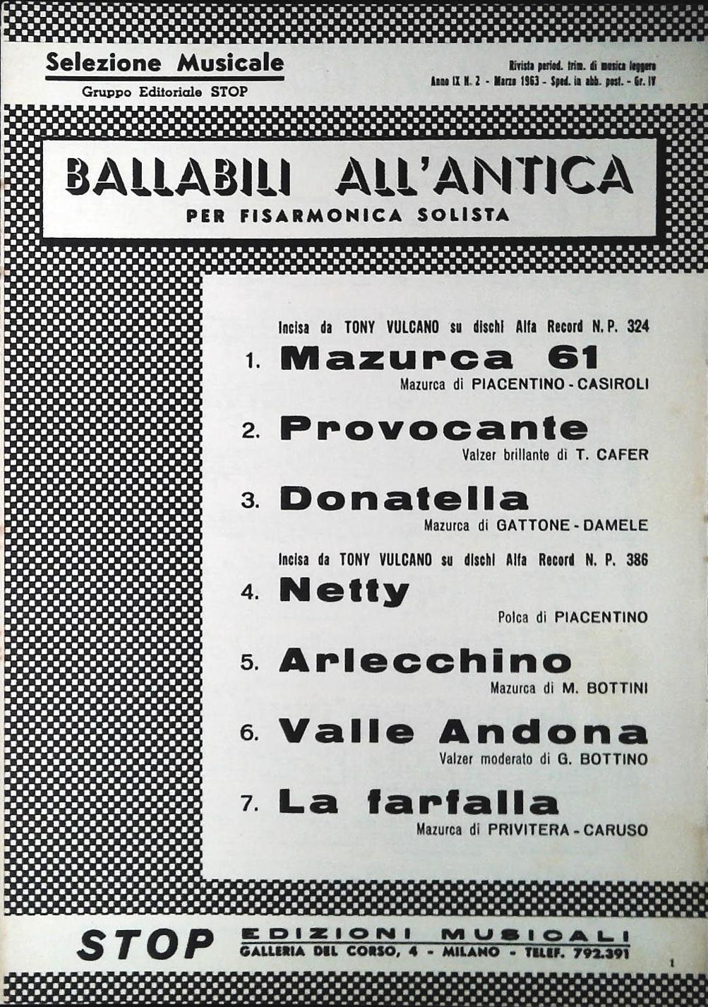 BALLABILI ALL'ANTICA PER FISA SOLISTA - 7 BRANI - SPARTITO-SHEET MUSIC
