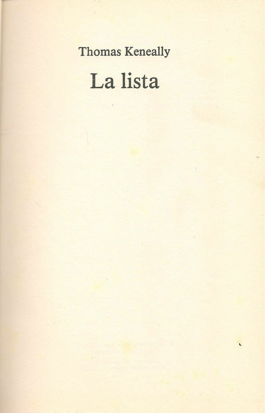 LA LISTA - THOMAS KENEALLY