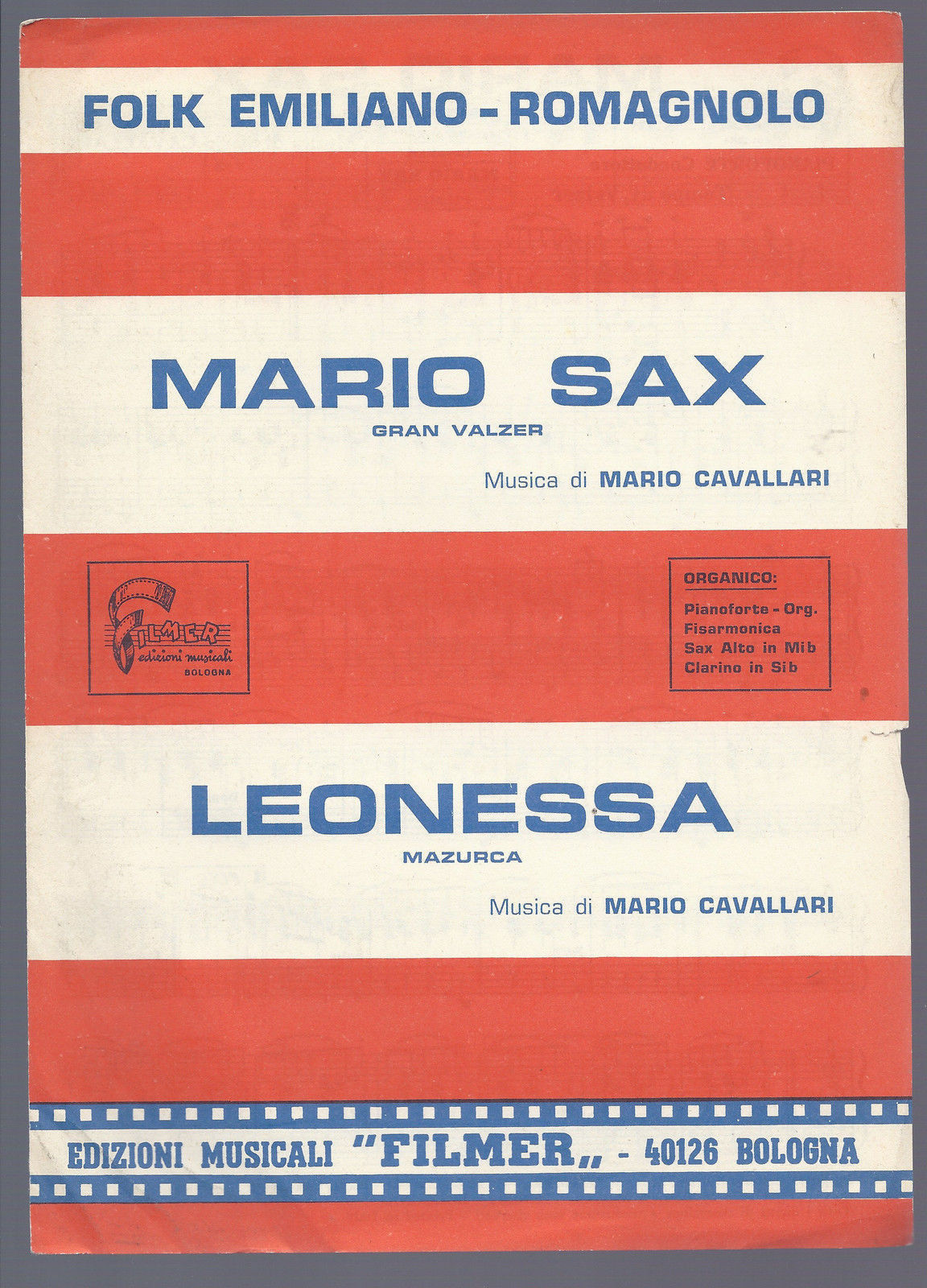 MARIO SAX - LEONESSA (M. Cavallari) - Folk Emiliano-Romagnolo # SPARTITO