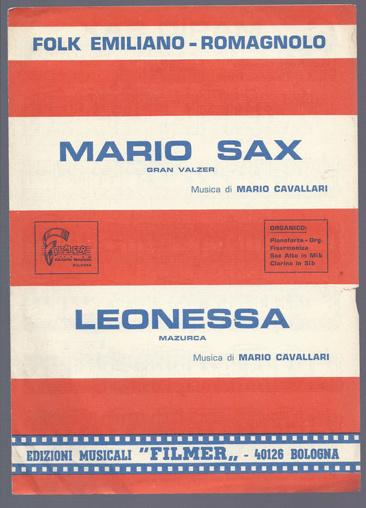 MARIO SAX - LEONESSA (M. Cavallari) - Folk Emiliano-Romagnolo # SPARTITO