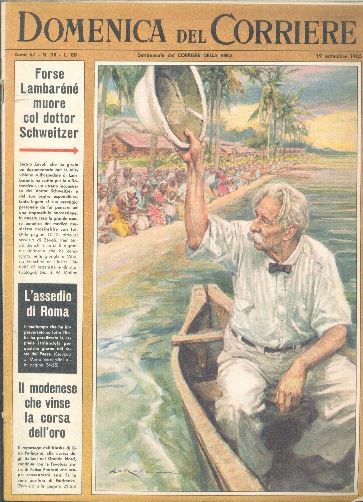 DOMENICA DEL CORRIERE N 38 -19 SETTEMBRE 1965 - ILL. WALTER MOLINO