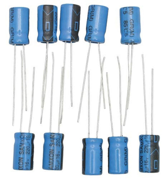 CONDENSATORE ELETTROLITICO  25 V. - 220 UF  - CONF 5 PEZZI