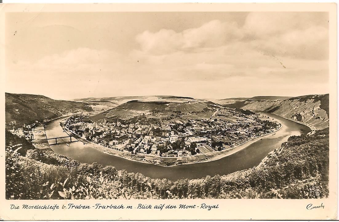 TRABEN-TRARBACH - DIE MOSELSCHLEIFE M. BLICK AUF DEN MONT-ROYAL - V