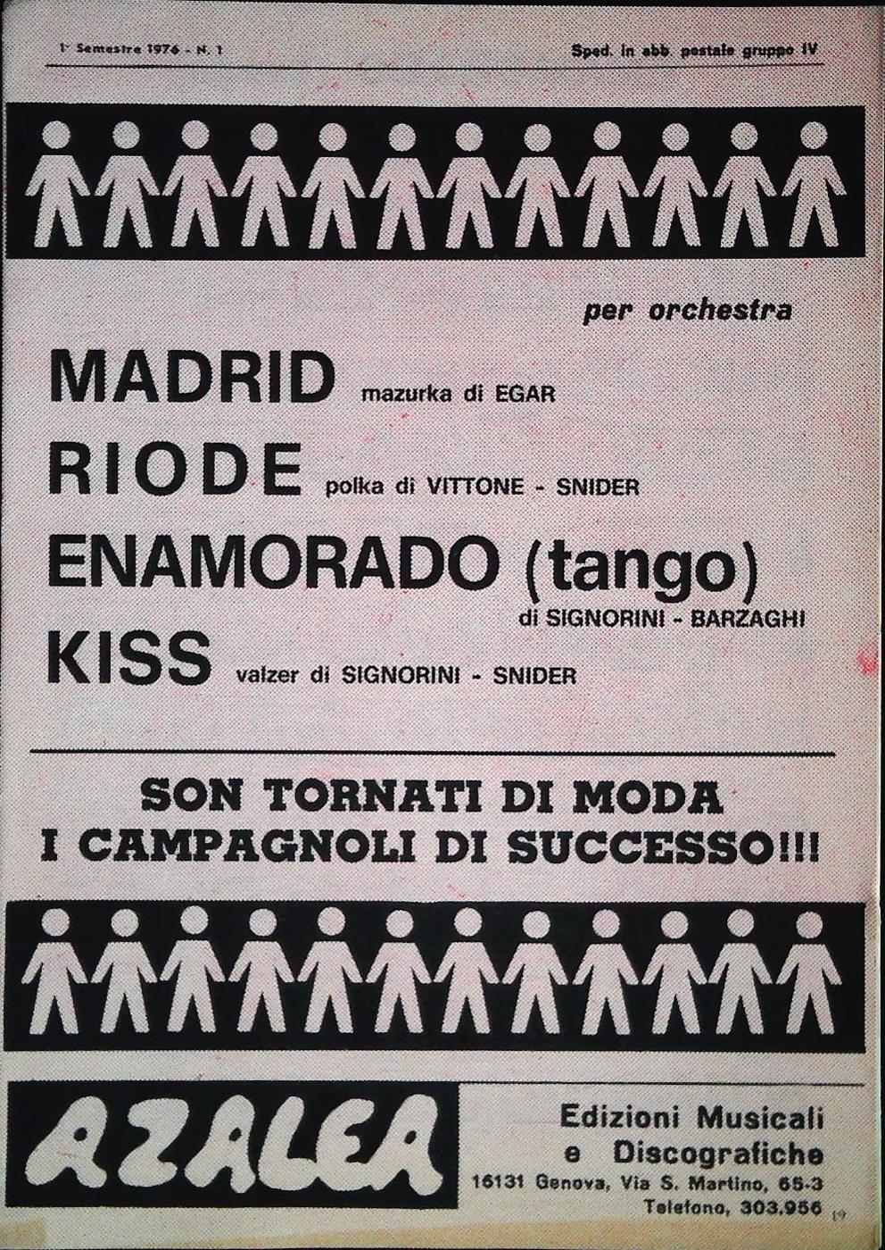 CAMPAGNOLI DI SUCCESSO - QUATTRO BRANI - SPARTITO-SHEET MUSIC