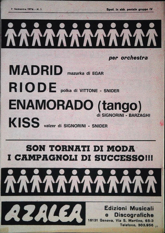 CAMPAGNOLI DI SUCCESSO - QUATTRO BRANI - SPARTITO-SHEET MUSIC