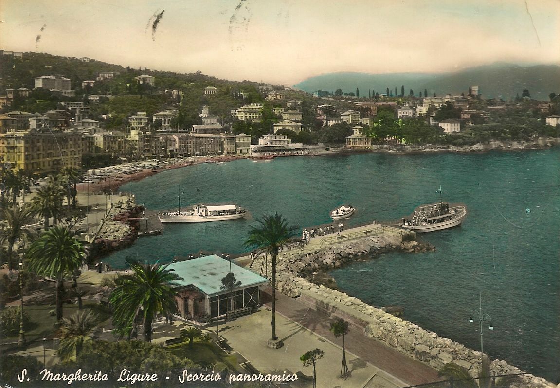 SANTA MARGHERITA LIGURE - SCORCIO PANORAMICO - ACQUARELLATA - V1958
