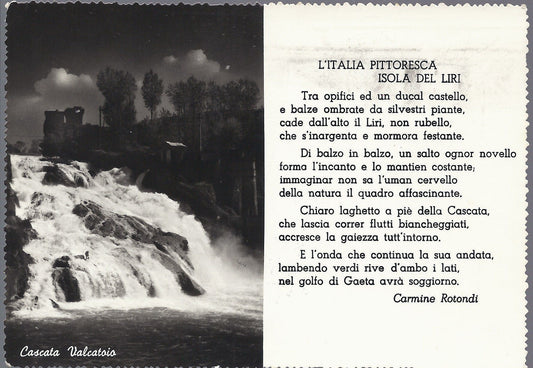 ISOLA DEL LIRI - CASCATA VALCATOIO - V 1959 - FG - Poesia di