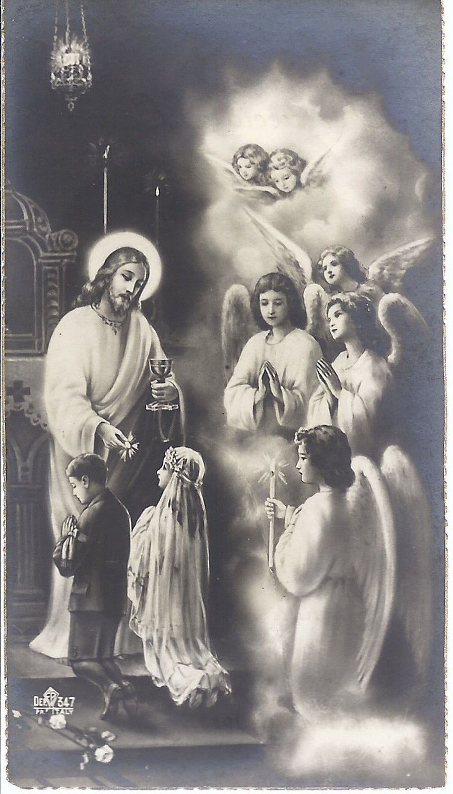 SANTINO - GESU' E ANGELI - PRIMA COMUNIONE - 1933 - AS0