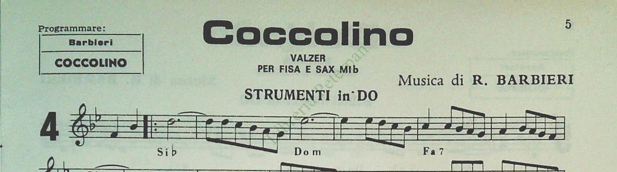 ROBERTO BARBIERI 11 BRANI - SPARTITO-SHEET MUSIC