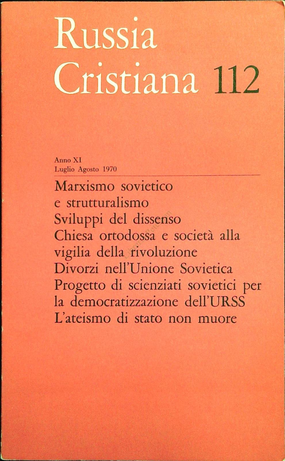 RUSSIA CRISTIANA N. 112 - LUGLIO-AGOSTO 1970