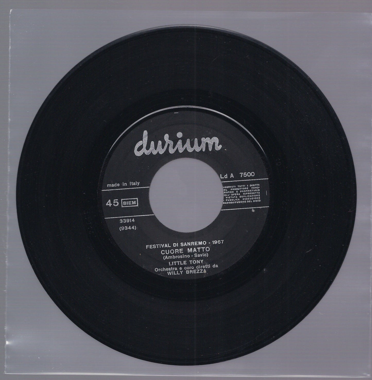 CUORE MATTO - GENTE  CHE MI PARLA DI TE == LITTLE TONY
