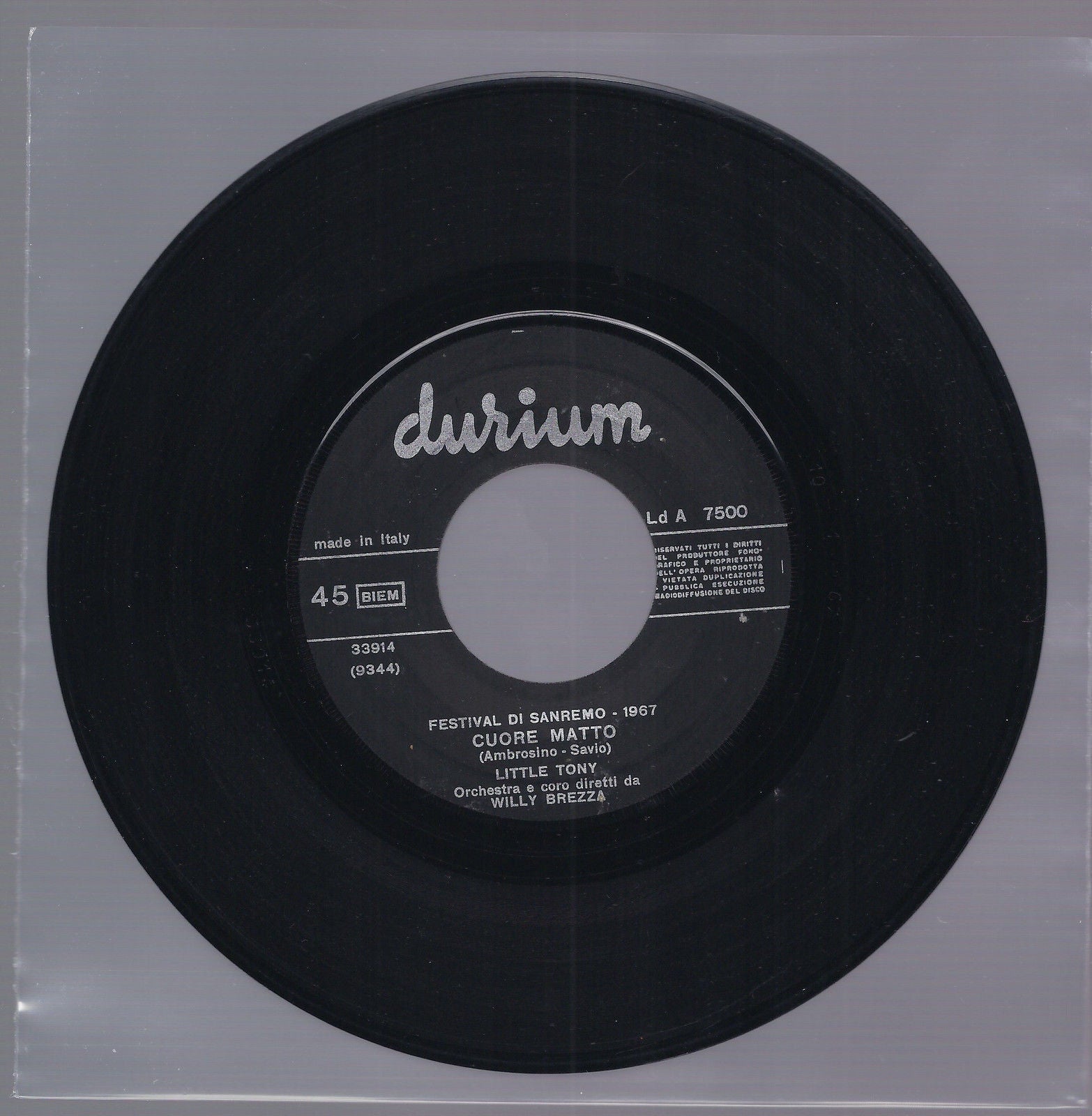 CUORE MATTO - GENTE  CHE MI PARLA DI TE == LITTLE TONY