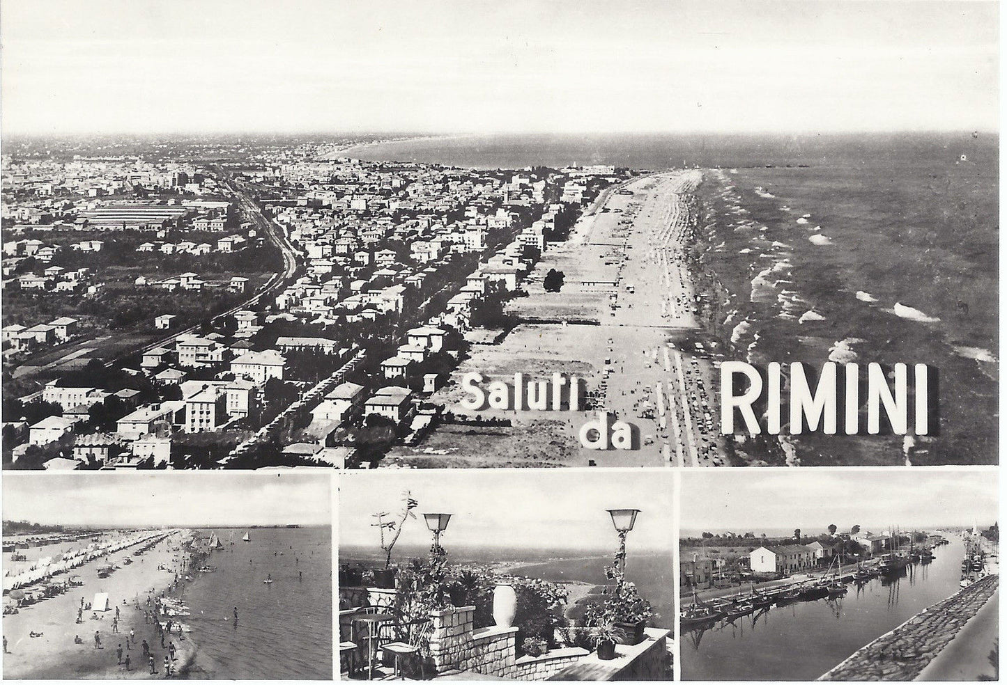 RIMINI - SALUTI - 4 VEDUTE - VIB 1963 - FG
