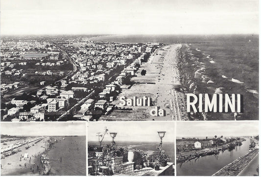 RIMINI - SALUTI - 4 VEDUTE - VIB 1963 - FG