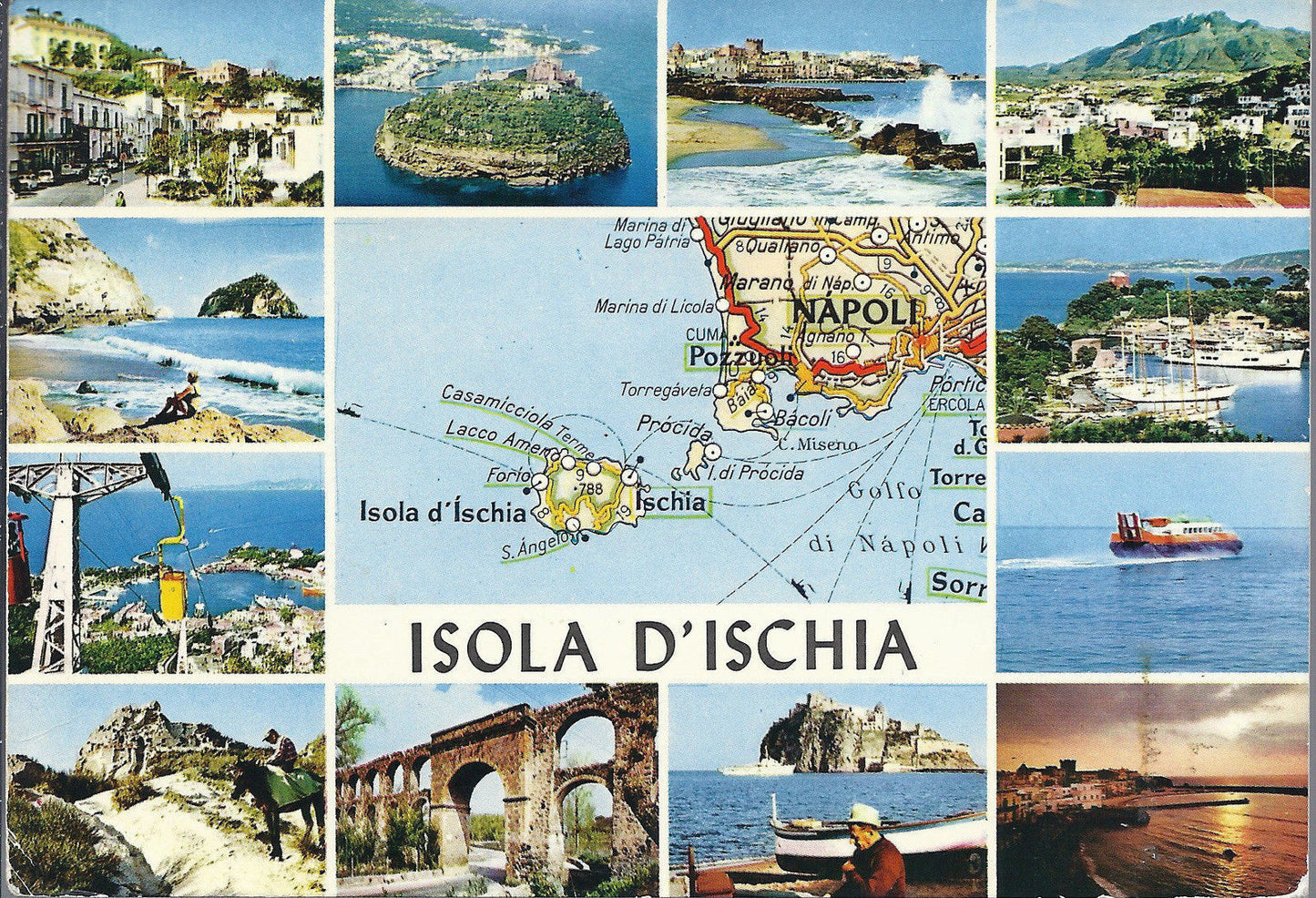 ISOLA DI ISCHIA - 12 VEDUTINE E CARTA STRADALE - V1977