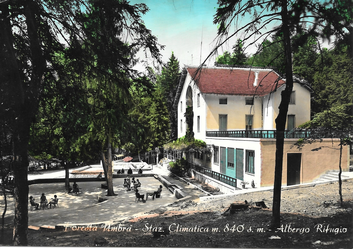 FORESTA UMBRA - ALBERGO RIFUGIO - ACQUARELLATA - VIAGGIATA