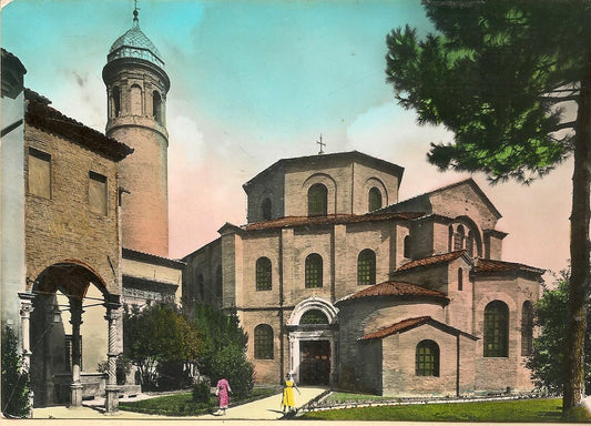 RAVENNA TEMPIO DI SAN VITALE -V1955 - ACQUARELLATA
