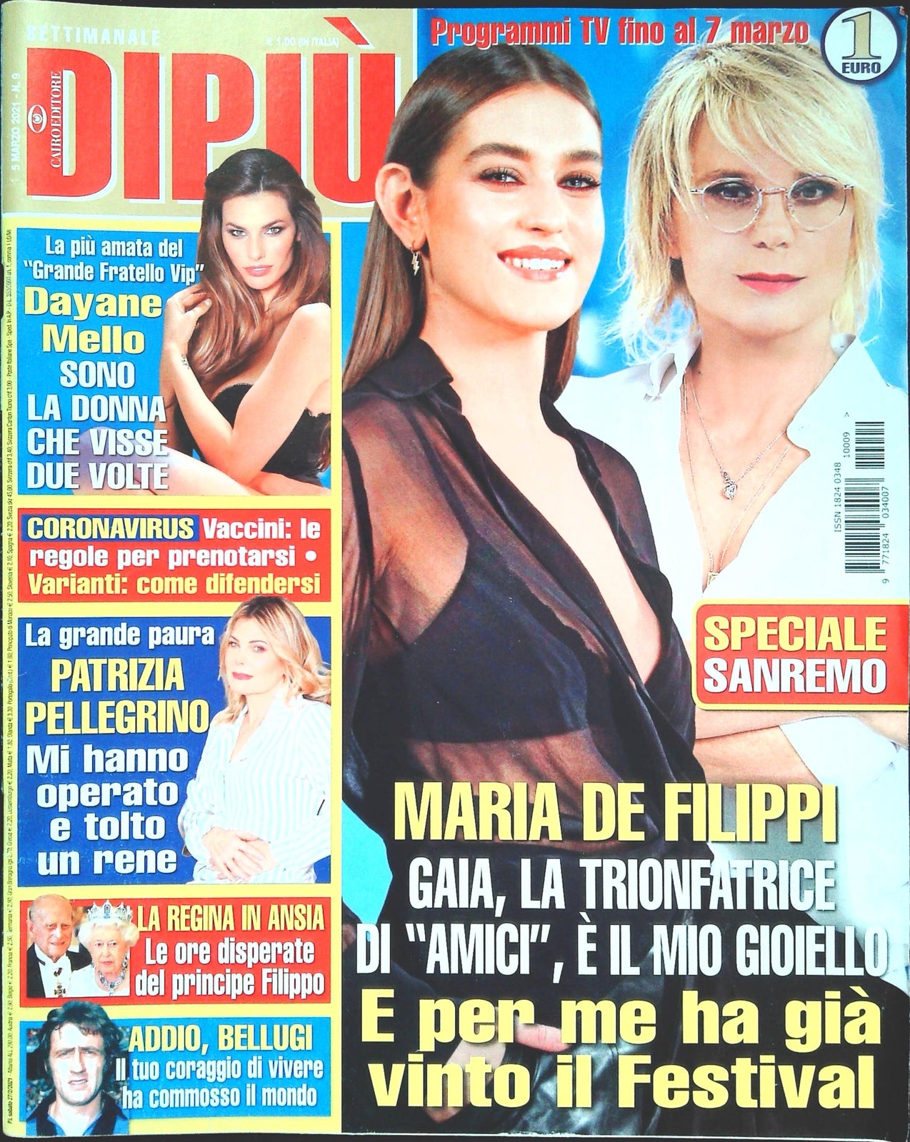 DI PIU' 5 MARZO 2021 - MARIA DE FILIPPI-DAYANE MELLO-PELLEGRINO-BELLUGI-OUTLET