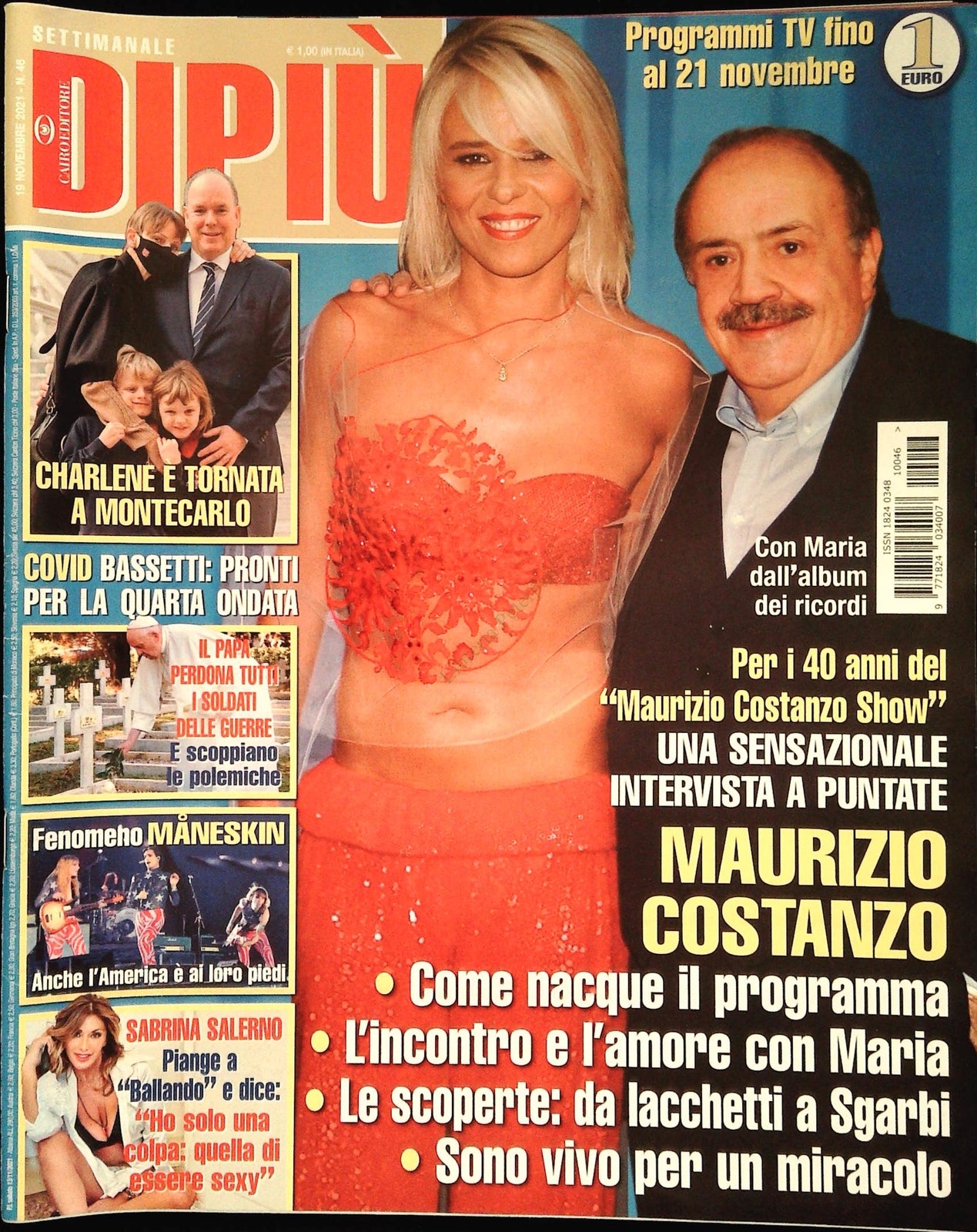 DI PIU' 19 NOVEMBRE 2021 - MAURIZIO COSTANZO - SABRINA SALERNO