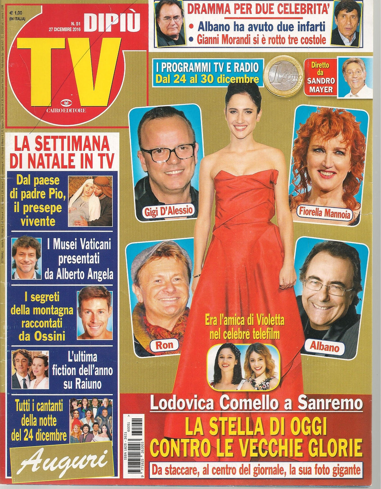 DIPIU' TV N. 51 - 27 DICEMBRE 2016 LODOVICA COMELLO ALBANO GIANNI MORANDI