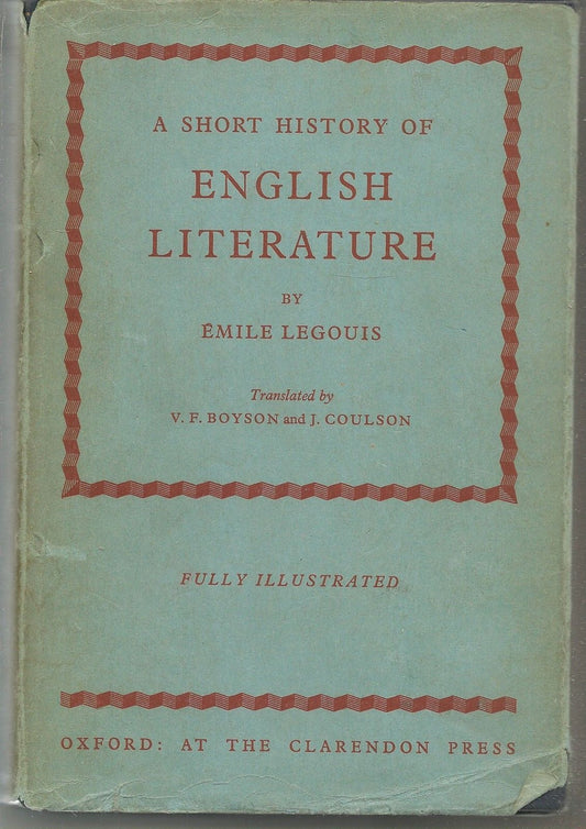A SHORT HISTORY OF ENGLISH LITERATURE - EMILE LEGOUIS   english text