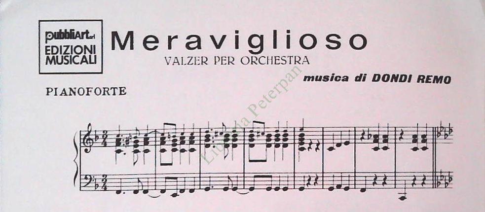 DONDI REMO - NEREO - MERAVISGLIOSOS - SPARTITO-SHEET MUSIC