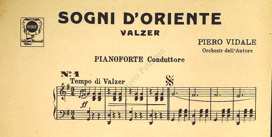 VALZER BLU - SOGNI D'ORIENTE - PIERO VIDALE - SPARTITO-SHEET MUSIC
