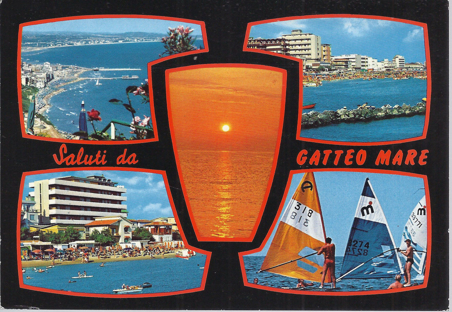 GATTEO MARE - SALUTI - 4 VEDUTE - V 1987 - FG
