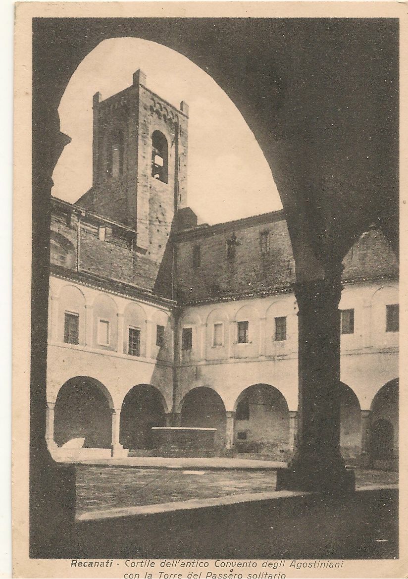 RECANATI - CORTILE CONVENTE AGOSTINIANI TORRE PASSERO SOLITARIO - NV