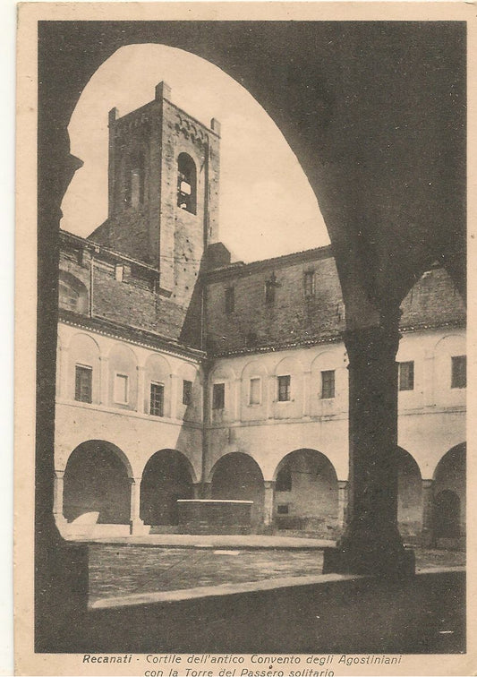 RECANATI - CORTILE CONVENTE AGOSTINIANI TORRE PASSERO SOLITARIO - NV