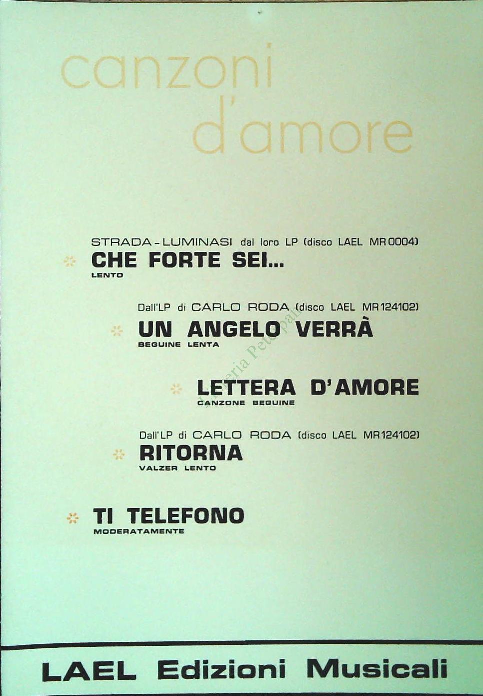 CANZONI D'AMORE - QUATTRO BRANI - SPARTITO-SHEET MUSIC