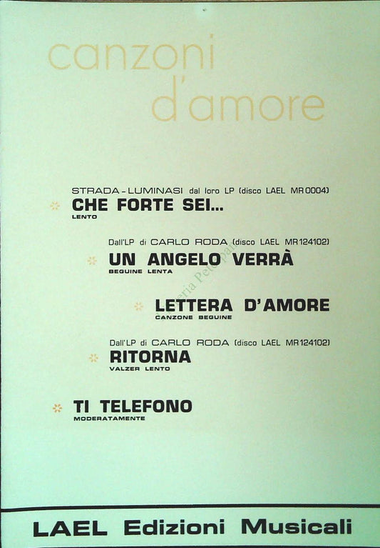 CANZONI D'AMORE - QUATTRO BRANI - SPARTITO-SHEET MUSIC