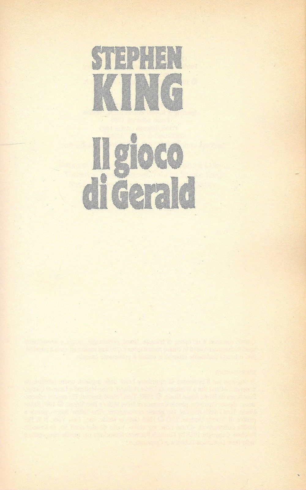 IL GIOCO DI GERALD - STPHEN KING