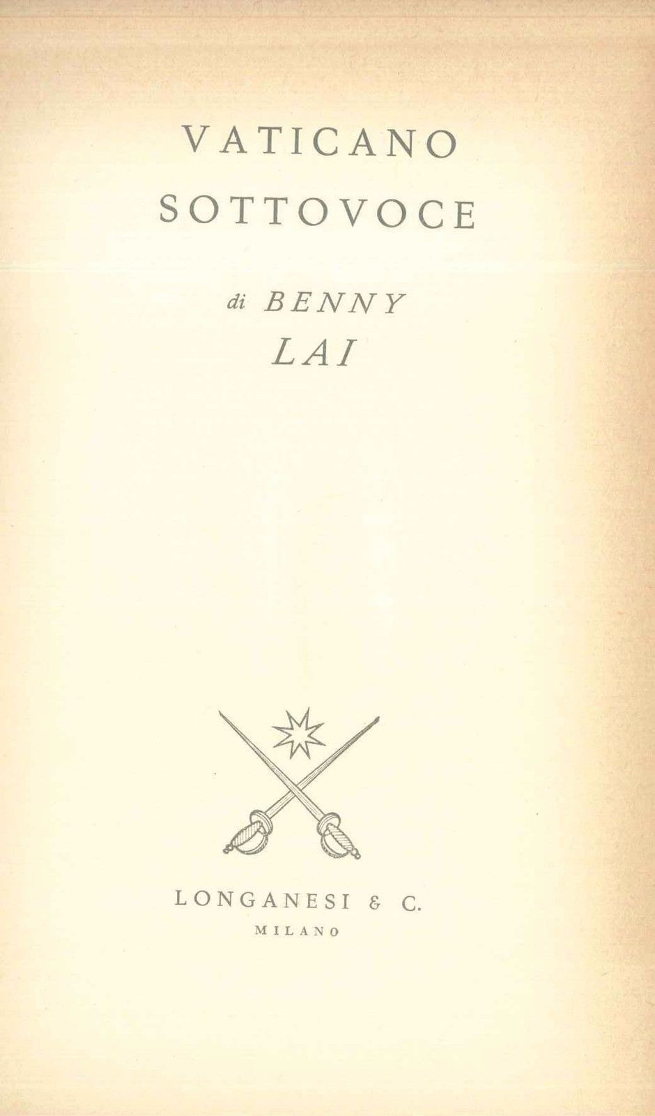 VATICANO SOTTOVOCE - BENNY LAY