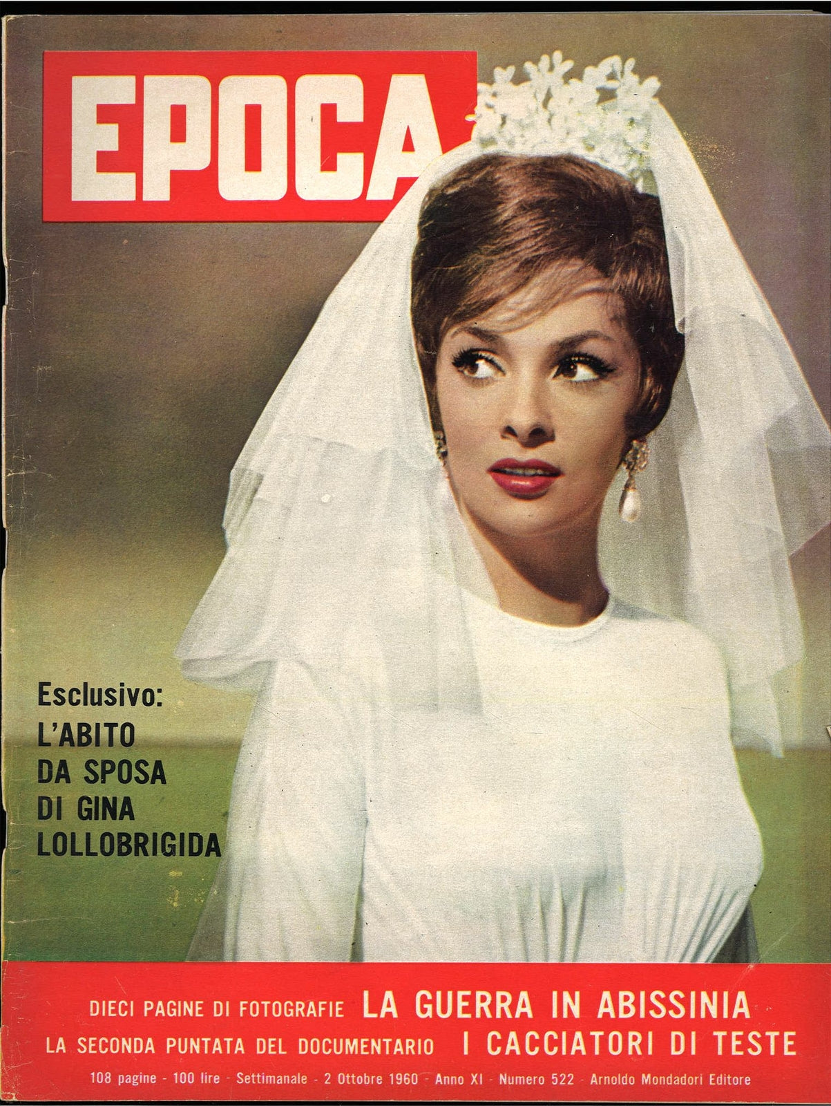 EPOCA 2 OTTOBRE 1960 - GINA LOLLOBRIGIDA - LA GUERRA IN ABISSINIA