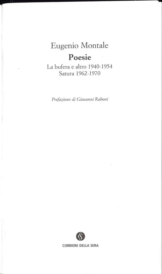 POESIE - EUGENIO MOTALE