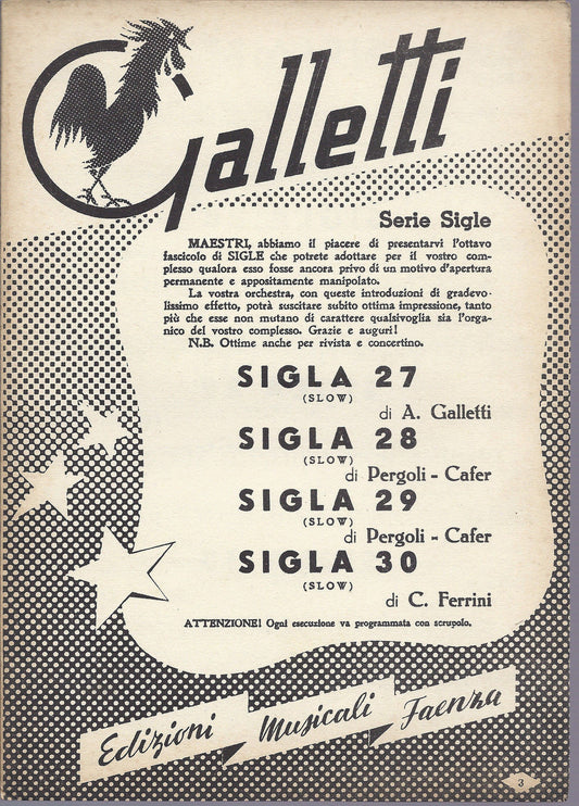 SIGLA 27  -  SIGLA 28  -  SIGLA 29  -  SIGLA 30  #  SPARTITO - Serie Sigle