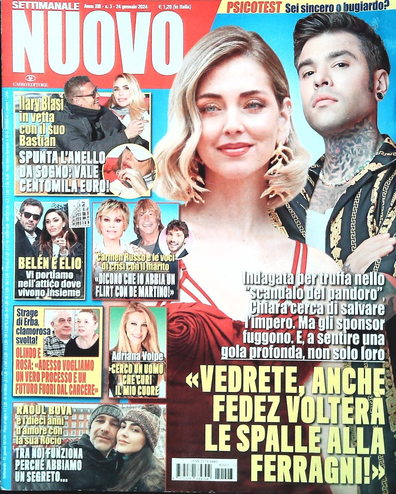 SETTIMANALE NUOVO - 24 GENNAIO 2024 - FERRAGNI-ILARY BLASI-BELEN-CARMEN RUSSO