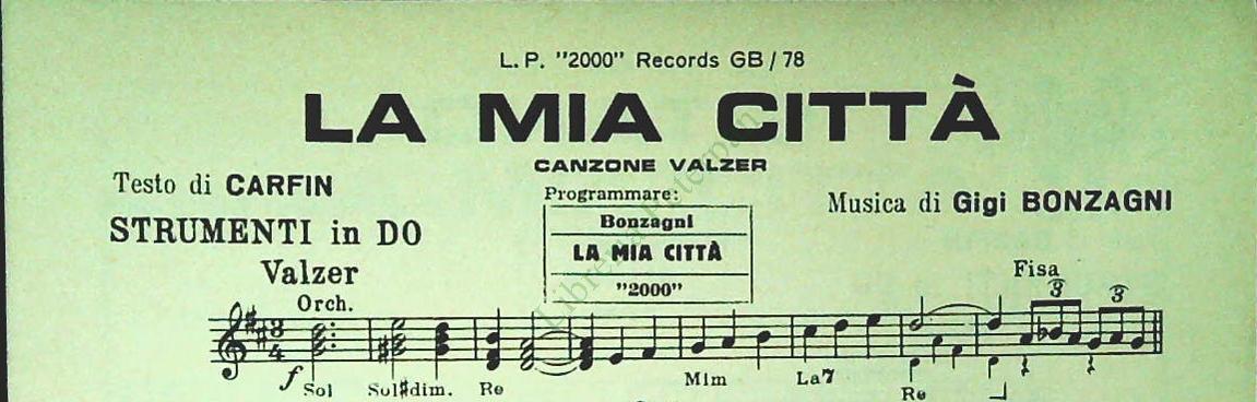 GIGI BONZAGNI PRESENTA 4 SUCCESSI PER LA VOSTRA ORCHESTRA - SPARTITO-SHEET MUSIC