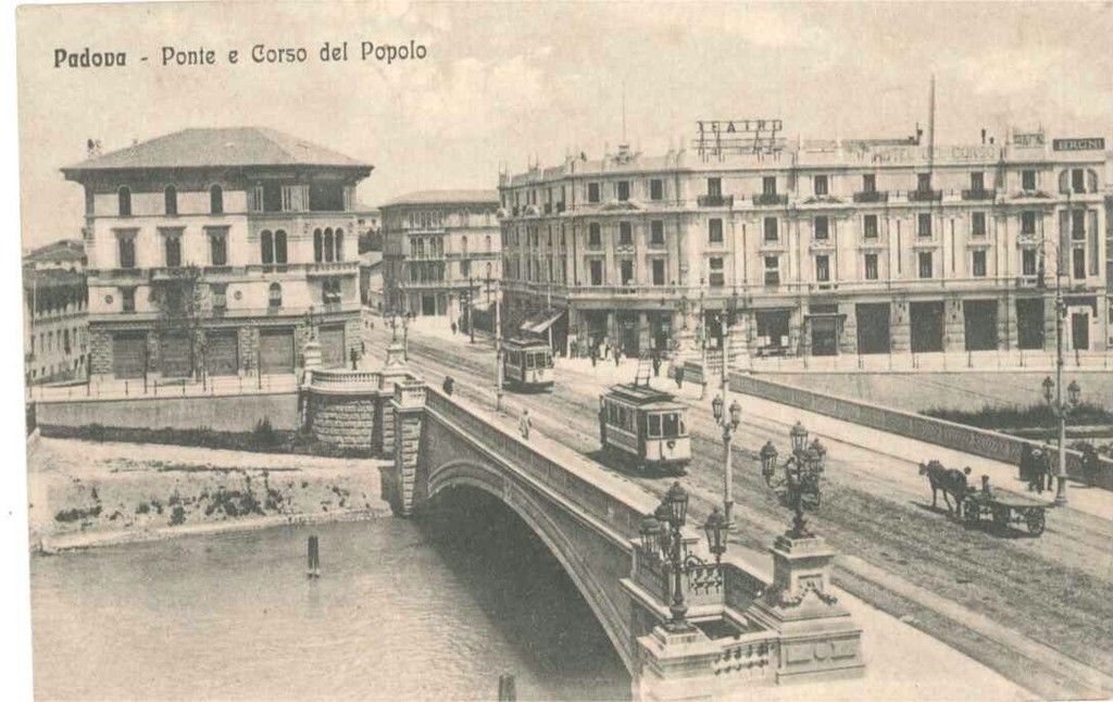 PADOVA - PONTE E CORSO DEL POPOLO - 1918 - TRAM