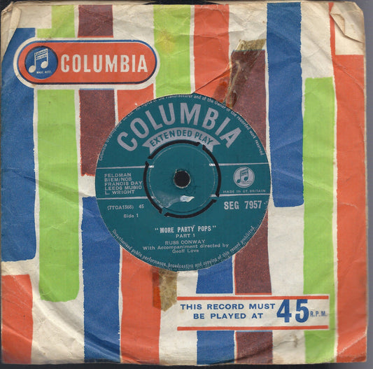 MORE PARTY POPS  part 1 - part 2  -- RUSS CONWAY - EP Columbia SEG 7957