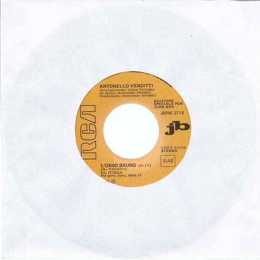 L'ORSO BRUNO # ANTONELLO VENDITTI -- AMORE BELLO # CLAUDIO BAGLIONI -  Juke Box