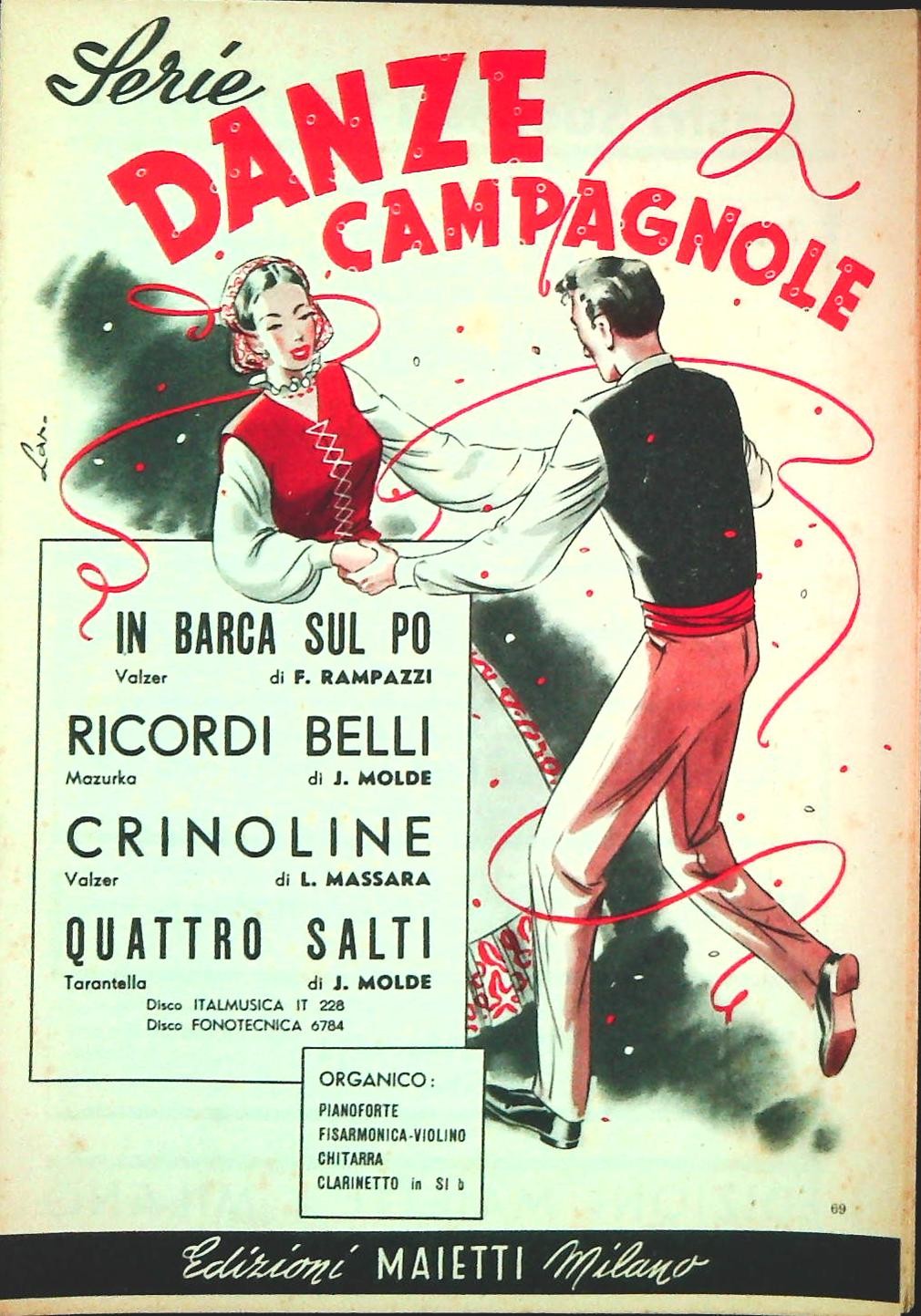 DANZE CAMPAGNOLE - QUATTRO BRANI - SPARTITO - SHEET MUSIC