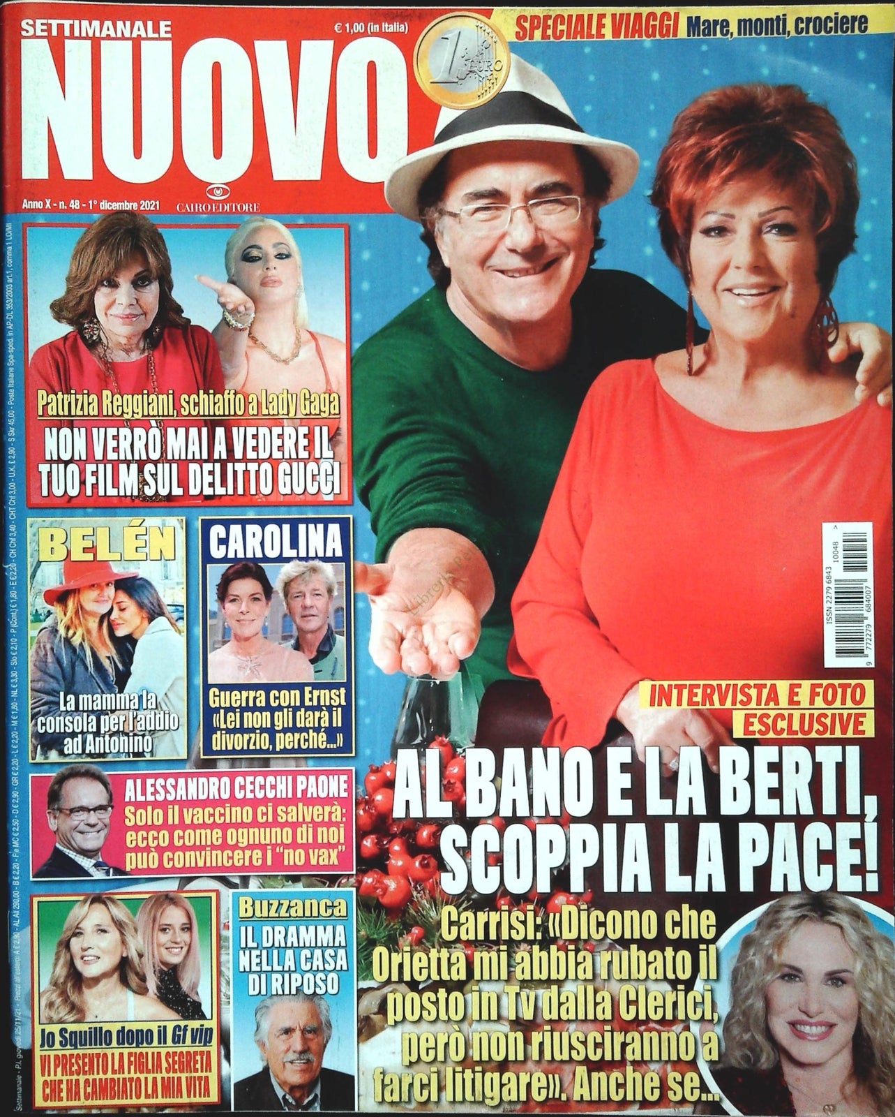 SETTIMANALE NUOVO - 1 DICEMBRE 2021 - AL BANO-BERTI - PATRIZIA REGGIANI - BELEN-